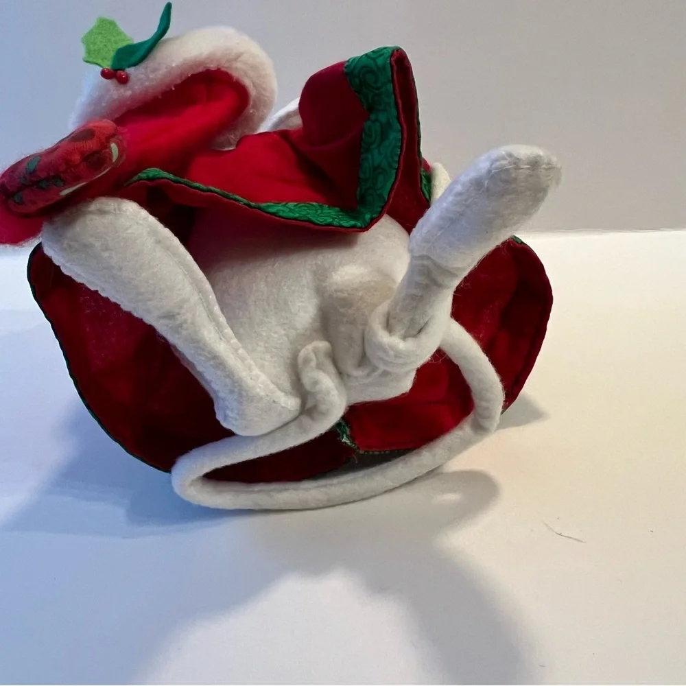 Festive Mouse Figurine in Red and Green